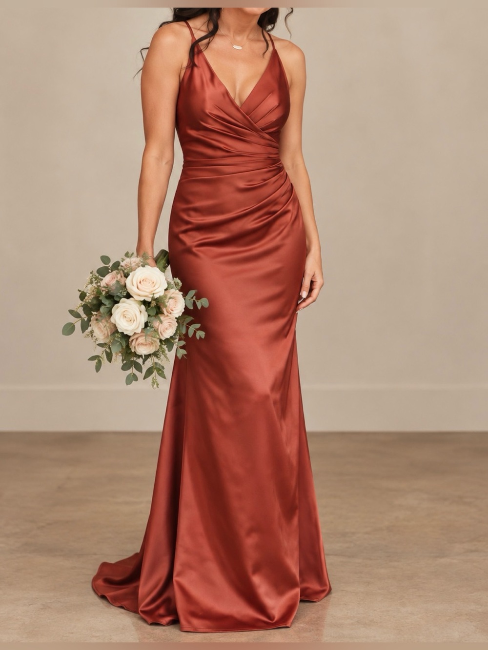 ALINA SIGNATURE

satin spaghetti strap mermaid bridesmaid dress
